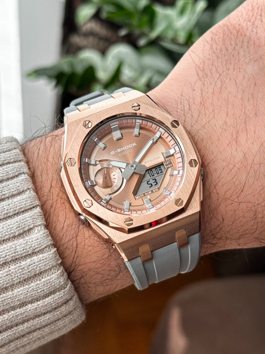 G-SHOCK CasiOak Sivo bronzana - sa srebrnim brojčanikom sata