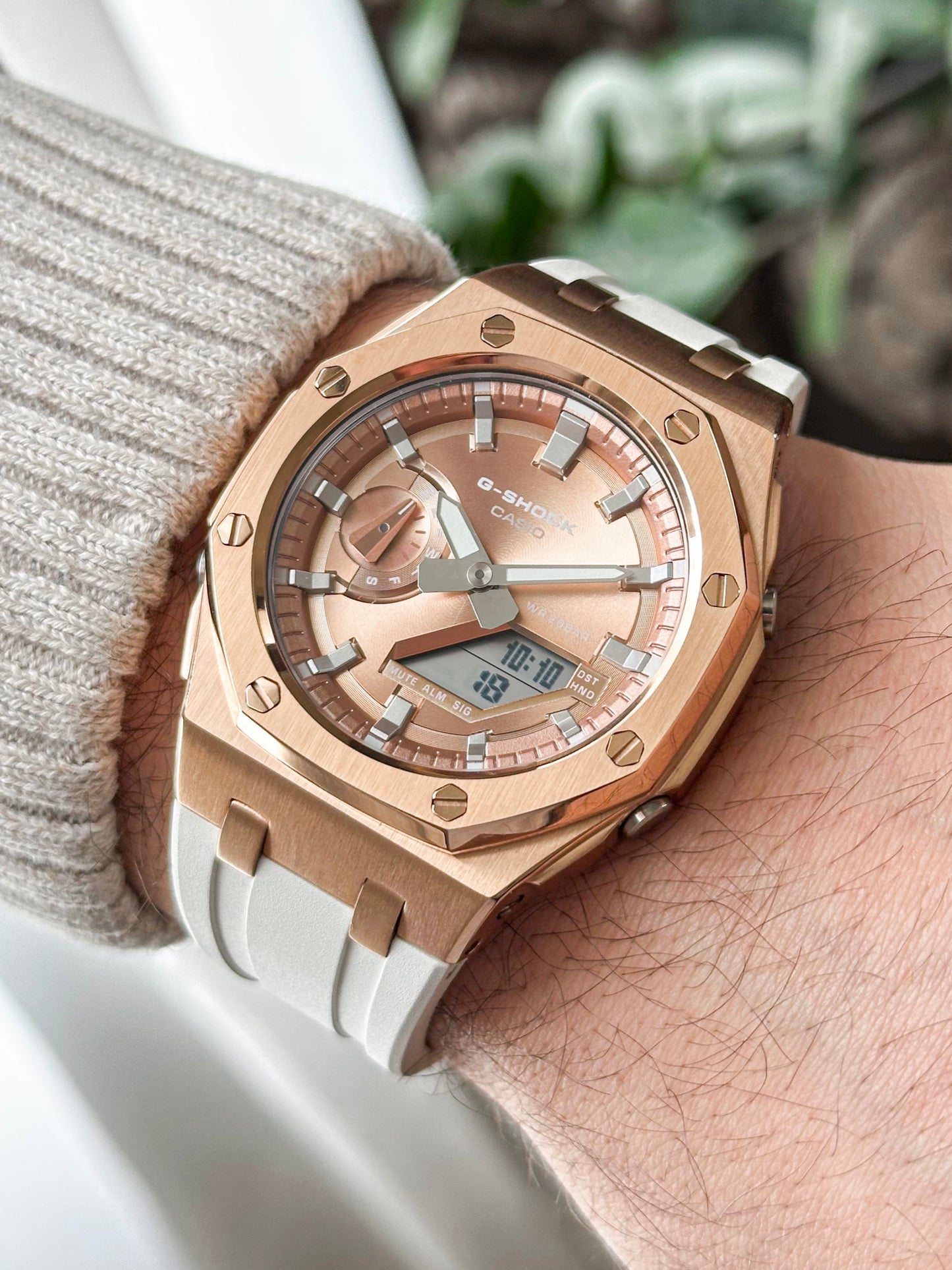 G-SHOCK CasiOak Belo bronzana - sa srebrnim brojčanikom sata