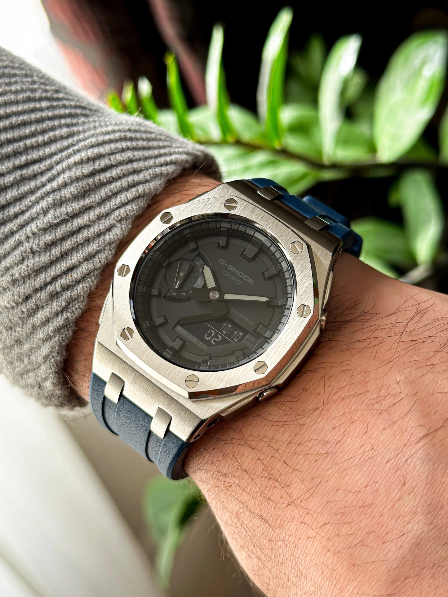 G-SHOCK CasiOak Teget srebrna - sa crnim brojčanikom sata