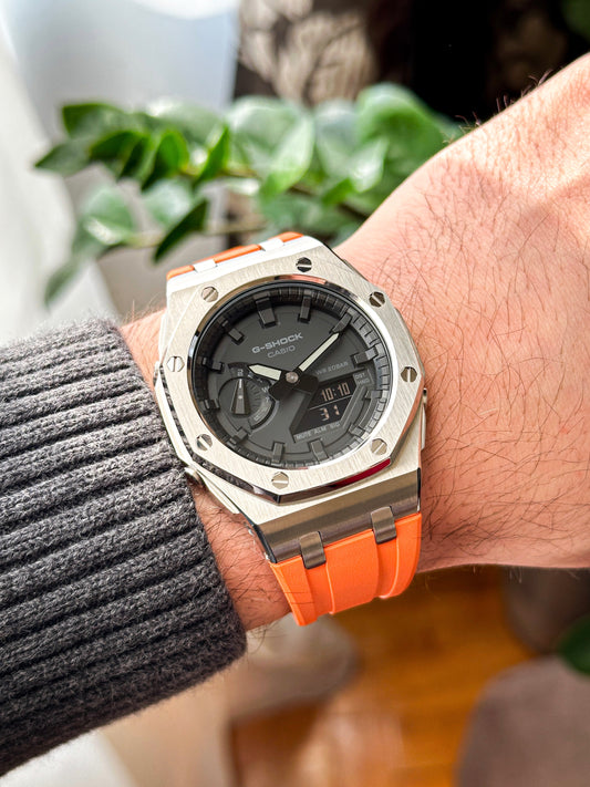 G-SHOCK CasiOak  Narandžasto srebrna - sa crnim brojčanikom sata