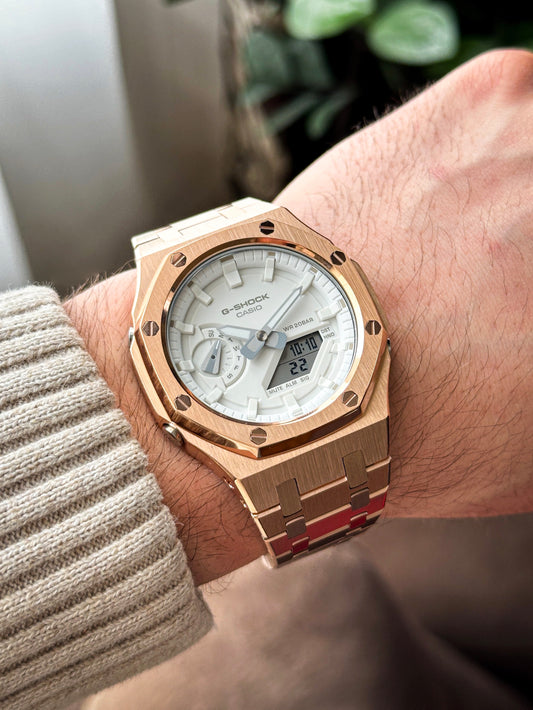 G-SHOCK CasiOak Potpuno bronzana - sa belim brojčanikom sata