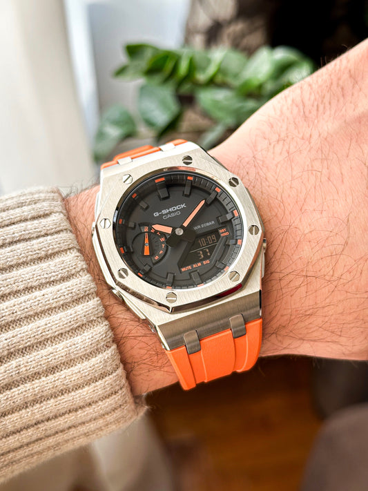 G-SHOCK CasiOak Narandžasto srebrna - sa crno narandžastim brojčanikom sata