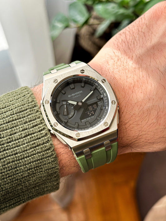 G-SHOCK CasiOak  Zeleno srebrna - sa crnim brojčanikom sata