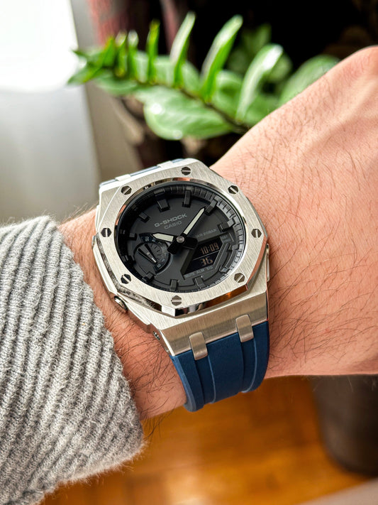 G-SHOCK CasiOak Teget srebrna - sa crnim brojčanikom sata