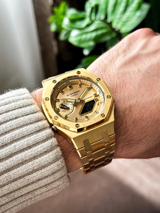 G-SHCOK CasiOak Potpuno zlatan - sa zlatnim brojčanikom sata